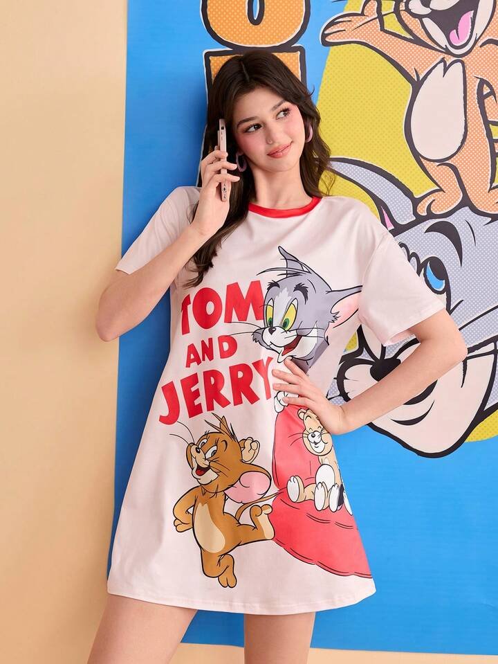 Tom and Jerry Classic Duo Graphic Oversized T-Shirt Legacy Boutiques Legacy Boutiques