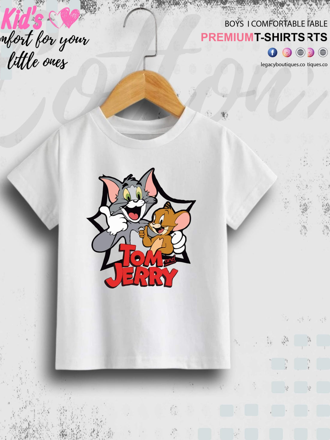 Tom And Jerry Printed 1 To 11 Year Boys T-Shirt In Cheapest Price Only In Dhaka Legacy Boutiques Legacy Boutiques