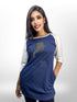 Travel Lover Long T-shirt Printed Raglan Sleeve Side Pocket For Women&