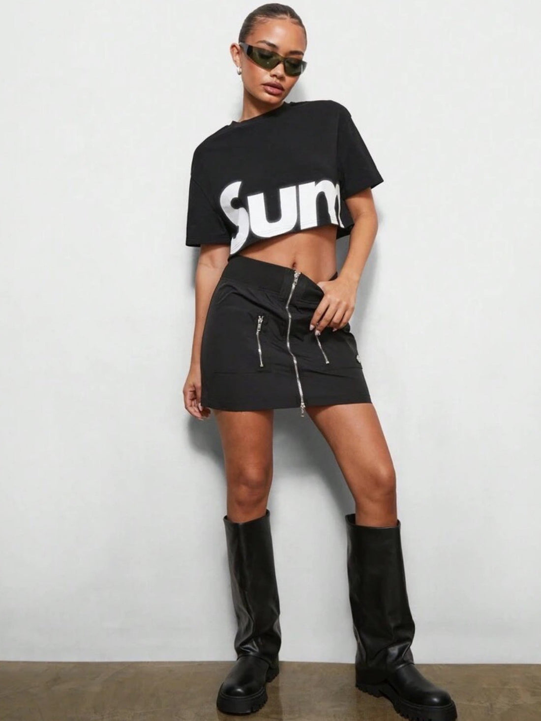 Trendy crop top Sun printed Legacy Boutiques Legacy Boutiques