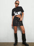 Trendy crop top Sun printed Legacy Boutiques Legacy Boutiques