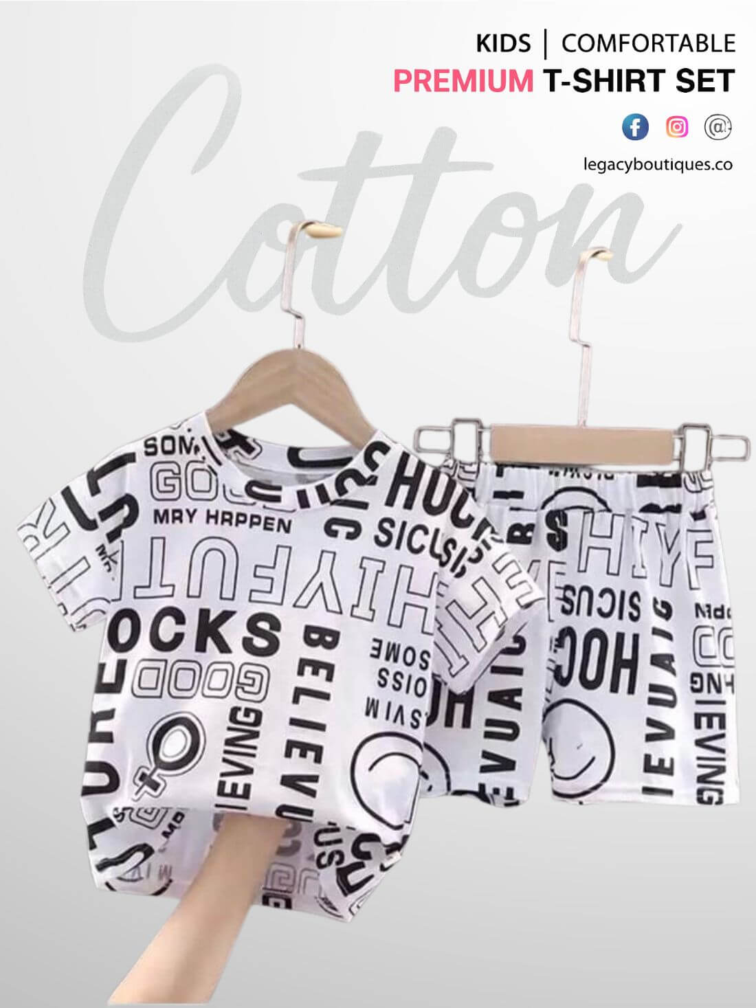 Trendy printed kids cotton t shirt set price in bd Legacy Boutiques Legacy Boutiques