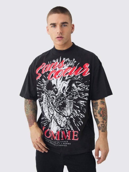 Vintage Comic Printed Metal Oversized Mens T-Shirt Only In BD Legacy Boutiques Legacy Boutiques