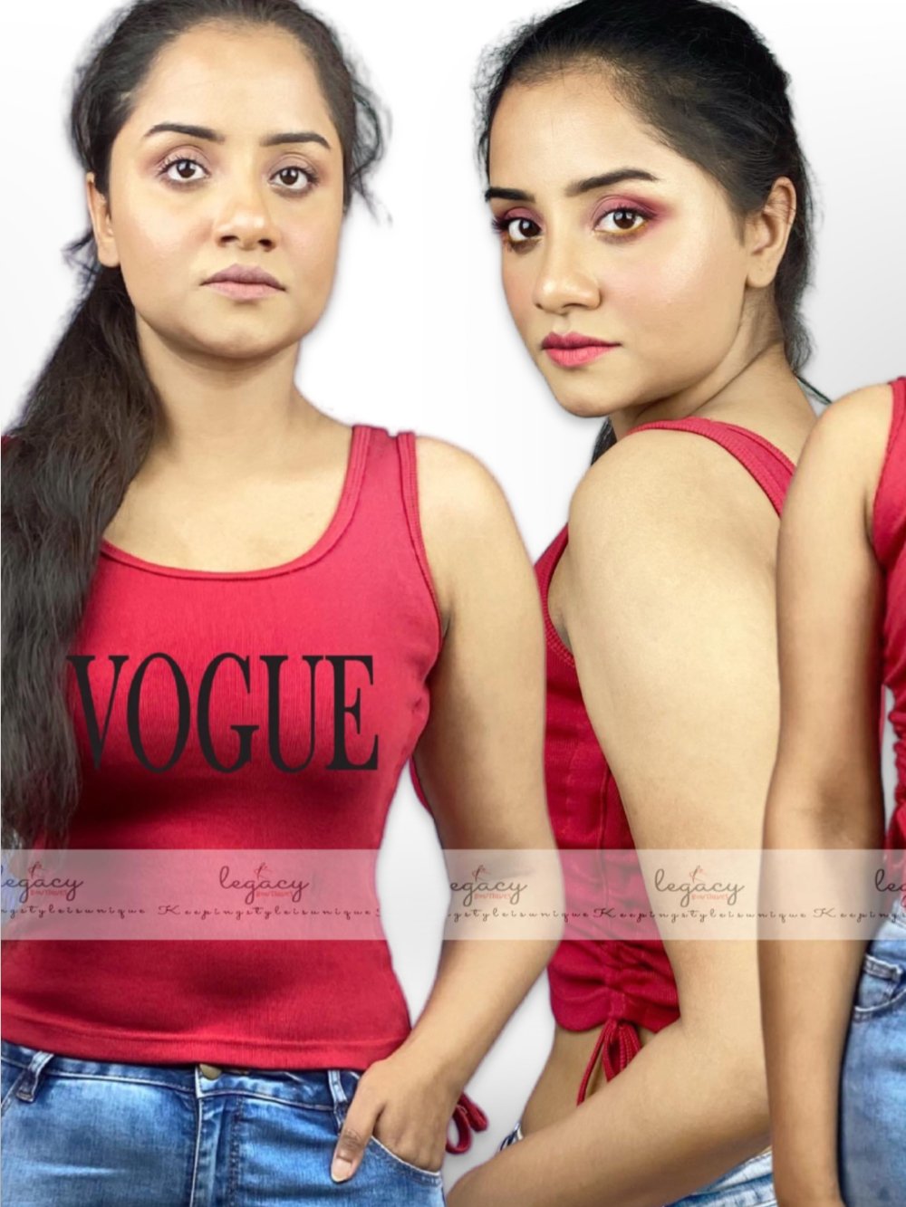 VOGUE Printed Womens Stitch RED TankTop Legacy Boutiques Legacy Boutiques