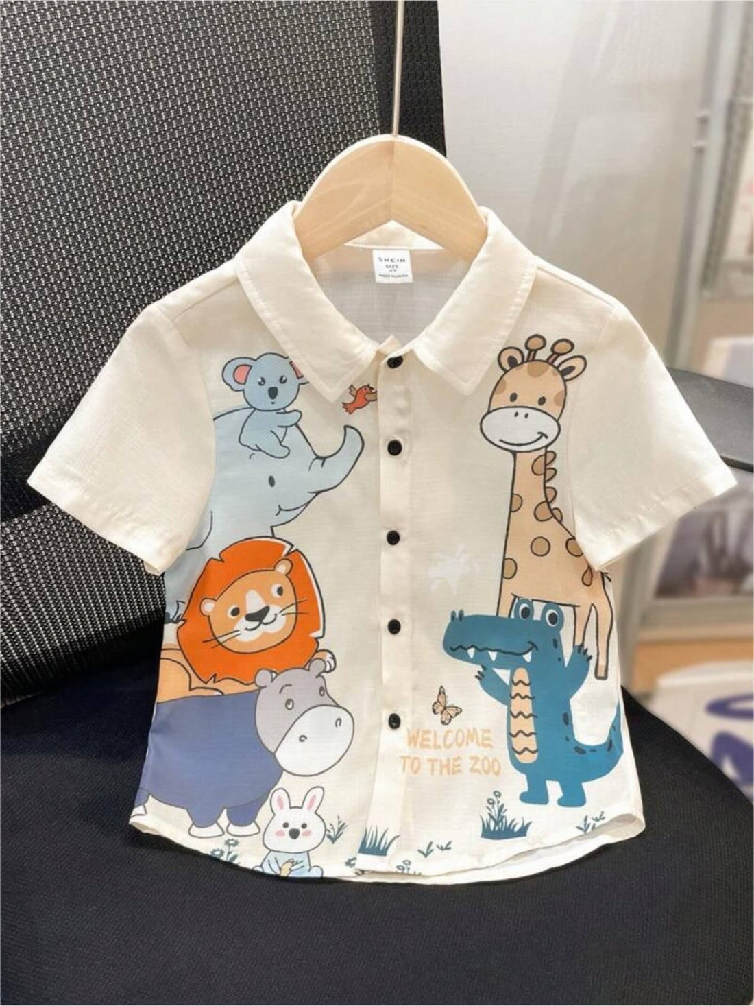 Welcome to the Zoo Print Shirt - Kids Graphic Animal Button - Up Blouse Legacy Boutiques Legacy Boutiques