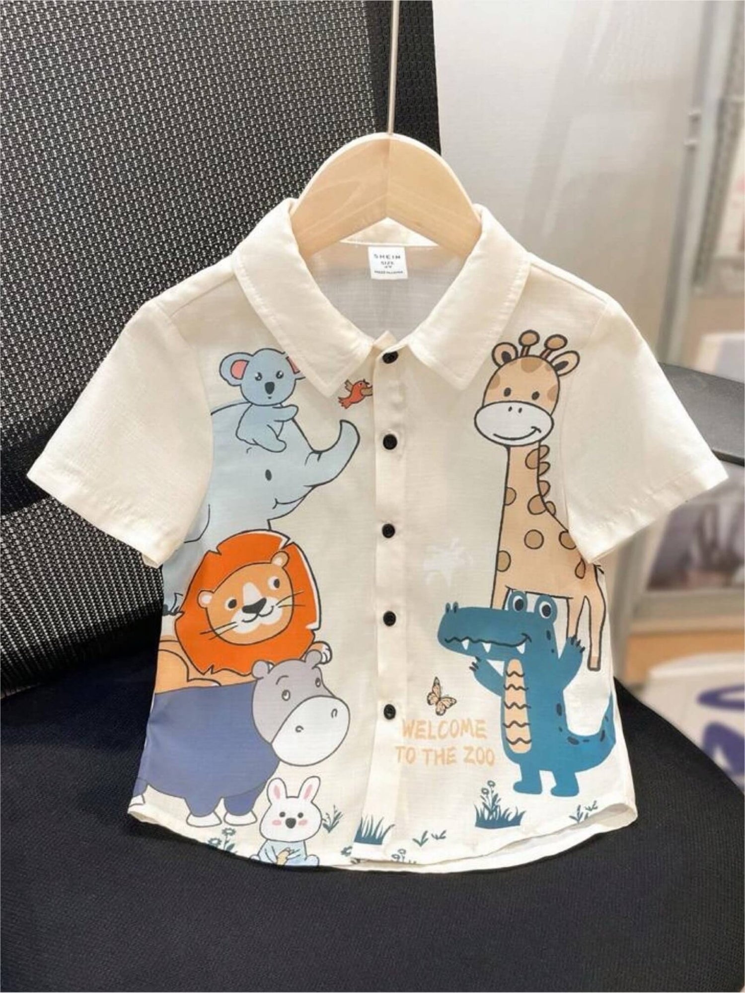 Welcome to the Zoo Print Shirt - Kids Graphic Animal Button - Up Blouse Legacy Boutiques Legacy Boutiques
