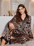 Wild Intuition Zebra Print 2 - Piece Satin Nighty Set with Black Trim Legacy Boutiques Legacy Boutiques