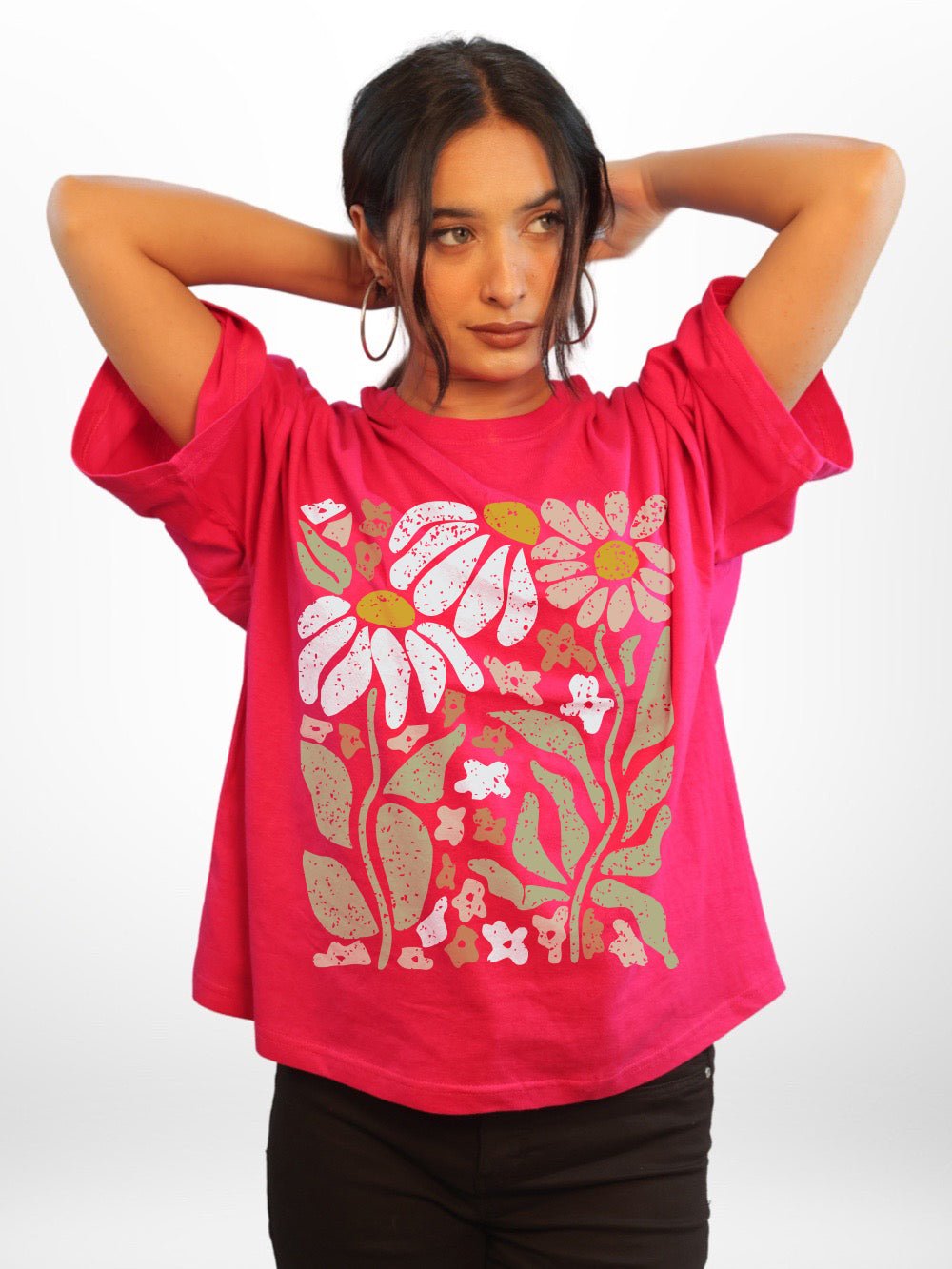 Wildflowers Printed Womens Drop Shoulder T-shirt Legacy Boutiques Dhaka Legacy Boutiques Legacy Boutiques