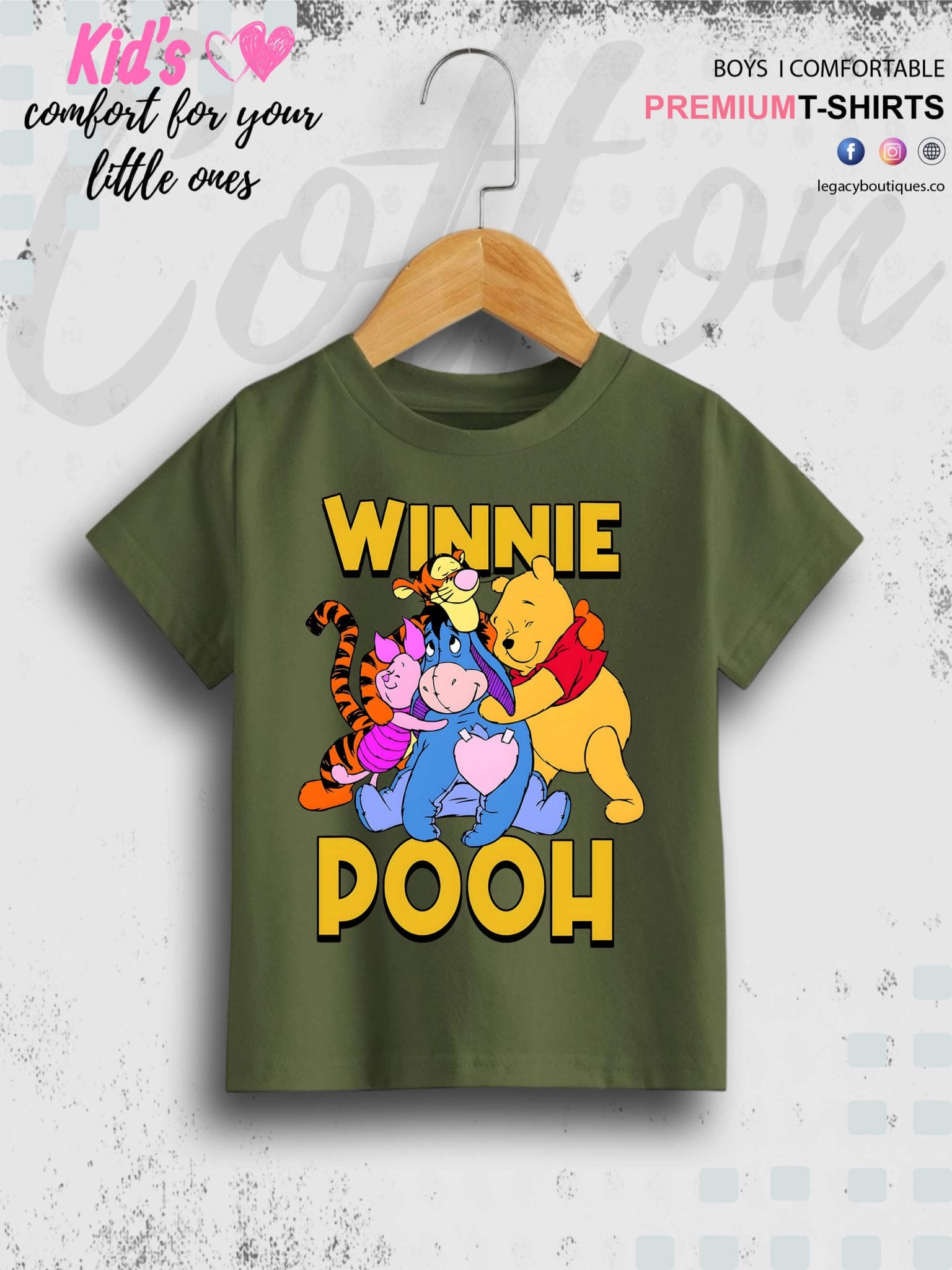 Winnie Pooh Bear Printed Casual Premium Quality T-Shirt For Baby Girls In Cheapest Price Only In BD Legacy Boutiques Legacy Boutiques