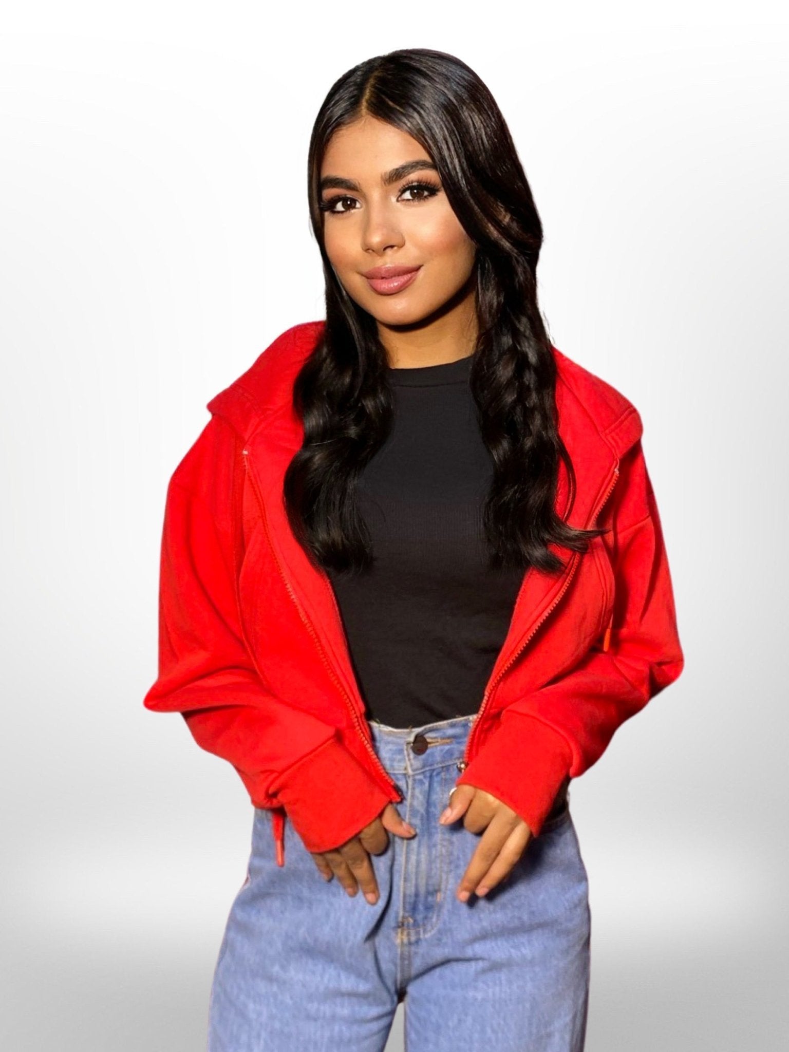 Women and Girls Hoodies|Full Sleeve Red Color Women Cropped Oversized Hoodies Legacy Boutiques Legacy Boutiques