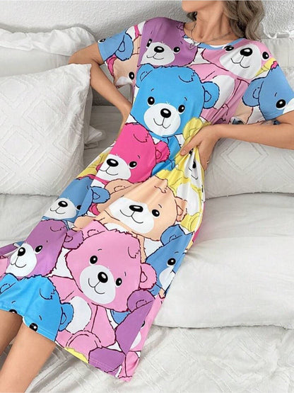 Women Oversized T-shirt Teddy Bear Digital Printed Dress | Legacy Boutiques Dhaka Legacy Boutiques Legacy Boutiques