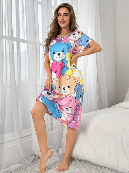 Women Oversized T-shirt Teddy Bear Digital Printed Dress | Legacy Boutiques Dhaka Legacy Boutiques Legacy Boutiques