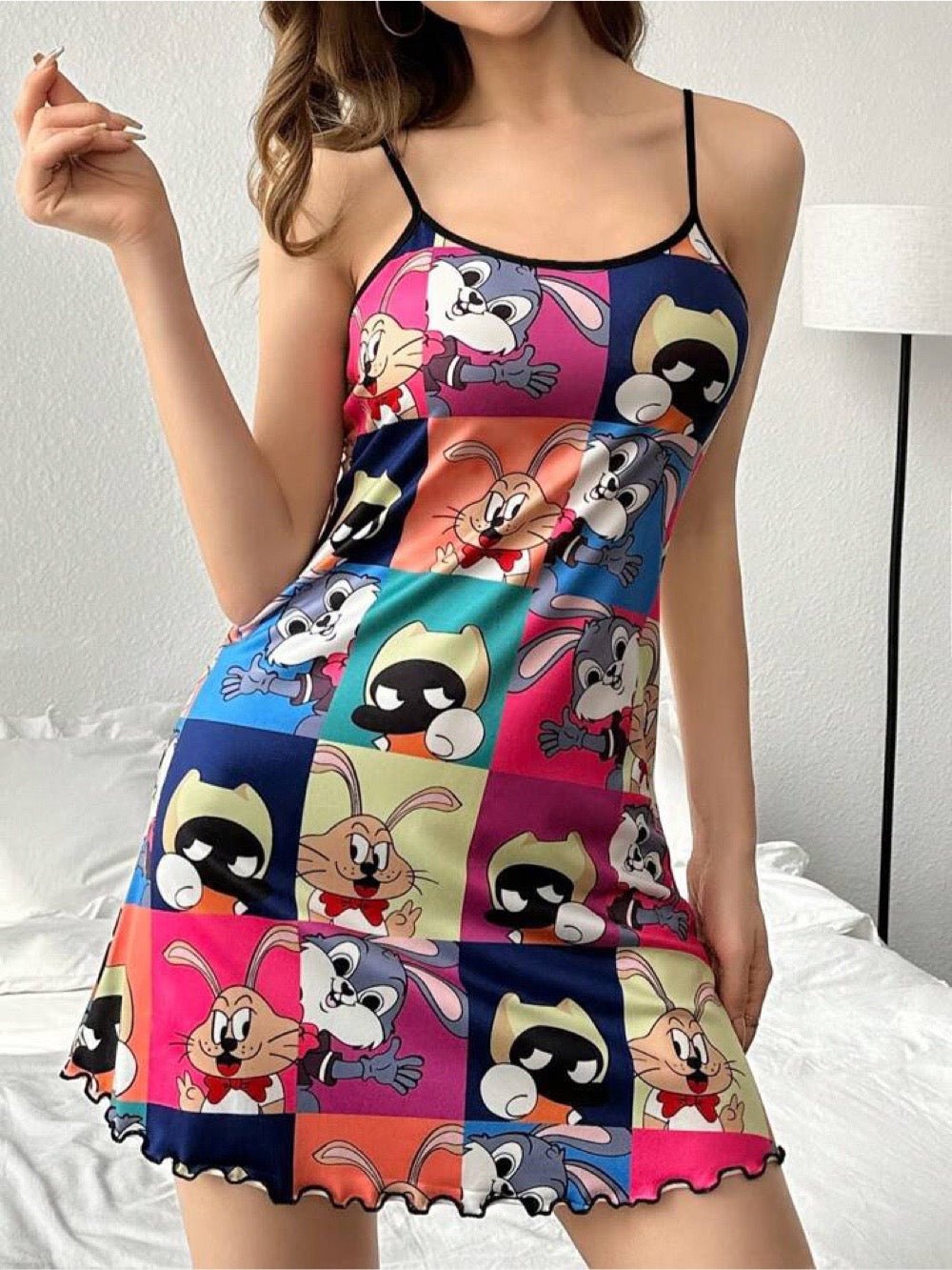 Women Sexy Sleeveless Bunny Digital Printed Dress | Legacy Boutiques Dhaka Bangladesh Legacy Boutiques Legacy Boutiques