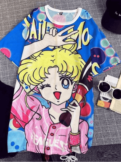Women’s All - Over Print T-Shirt Dress Neon Sketch Heart Legacy Boutiques Legacy Boutiques