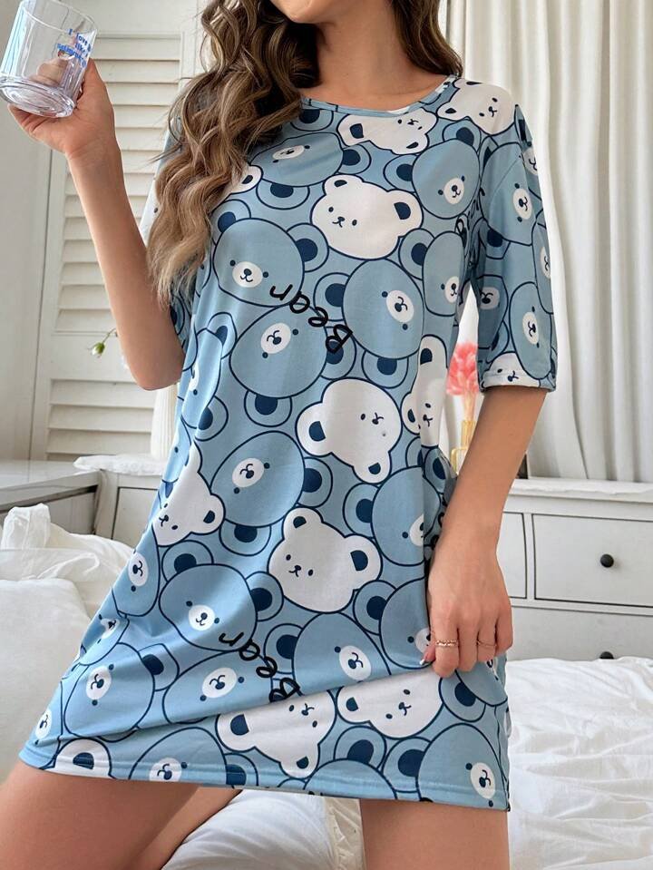 Women’s All - Over Print T-Shirt Dress Nightshirt Legacy Boutiques Legacy Boutiques