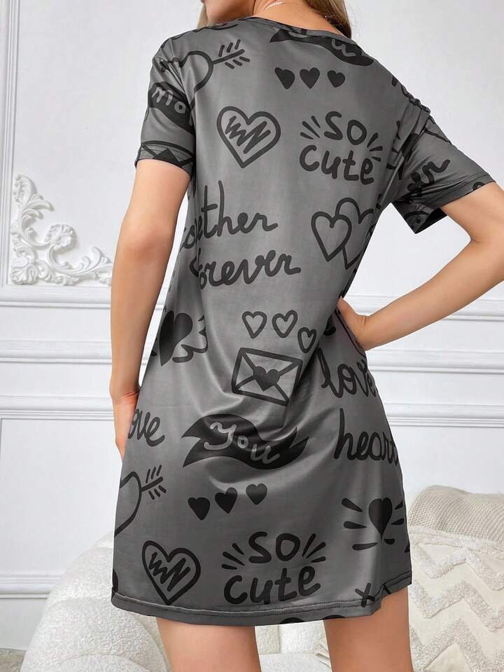Women’s All - Over Print T-Shirt Dress Sleepwear Legacy Boutiques Legacy Boutiques