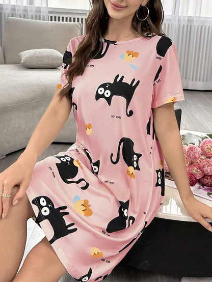 Women’s All - Over Print T-Shirt Dress Sleepwear Legacy Boutiques Legacy Boutiques