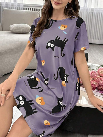 Women’s All - Over Print T-Shirt Dress Sleepwear Legacy Boutiques Legacy Boutiques
