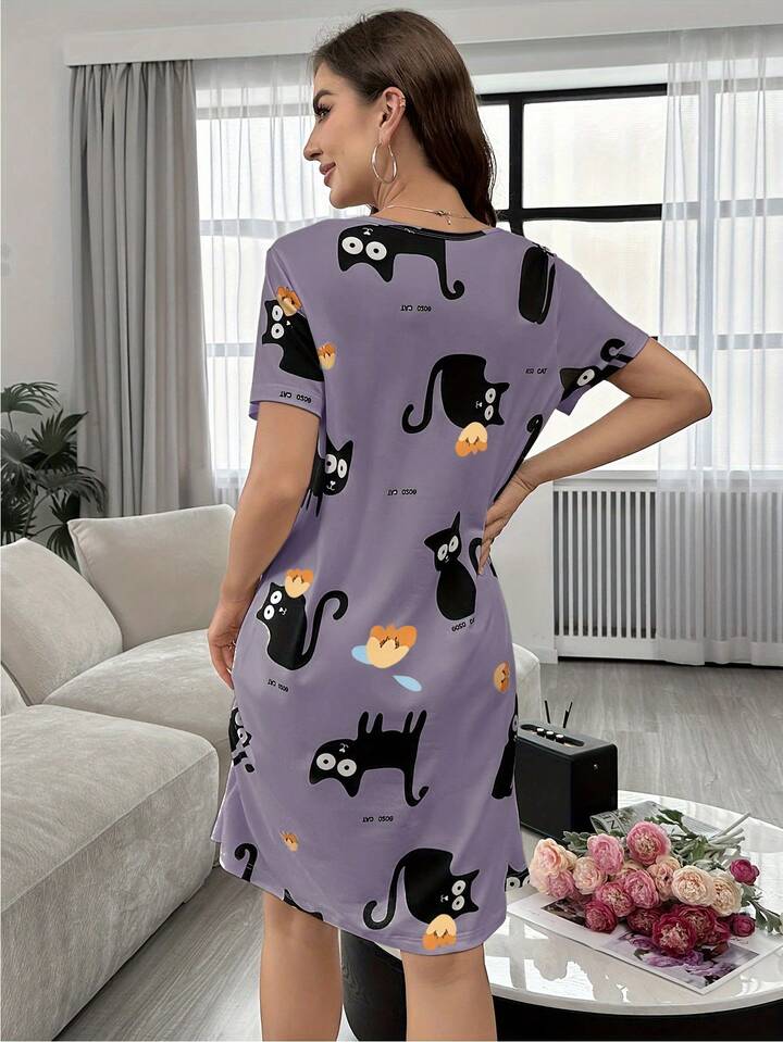 Women’s All - Over Print T-Shirt Dress Sleepwear Legacy Boutiques Legacy Boutiques