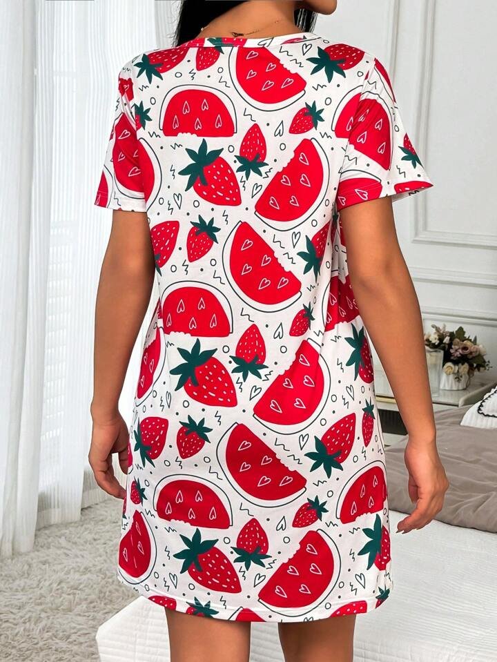 Women’s All - Over Print T-Shirt Dress Summer Loungewear Legacy Boutiques Legacy Boutiques
