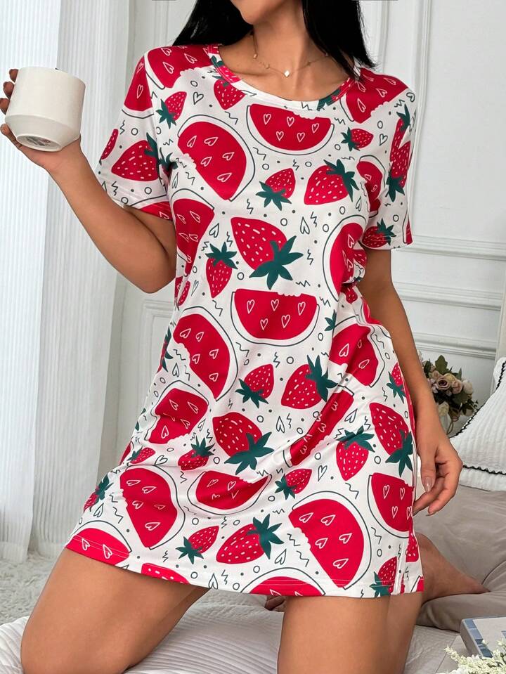 Women’s All - Over Print T-Shirt Dress Summer Loungewear Legacy Boutiques Legacy Boutiques