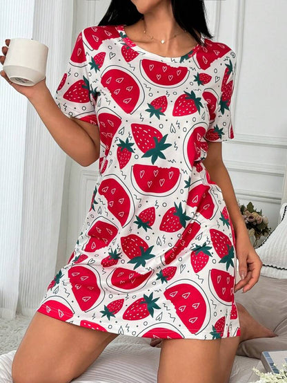 Women’s All - Over Print T-Shirt Dress Summer Loungewear Legacy Boutiques Legacy Boutiques