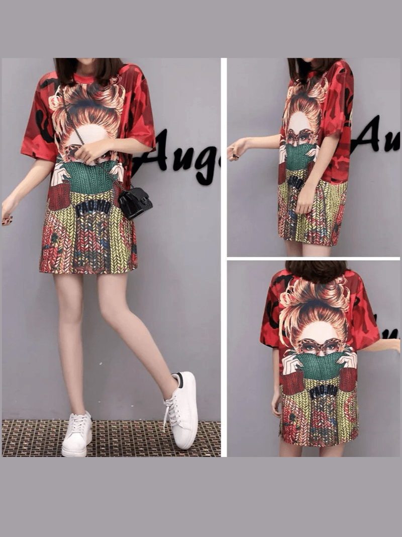 Women’s All - Over Print T-Shirt Dress Urban Chic Camo Legacy Boutiques Legacy Boutiques
