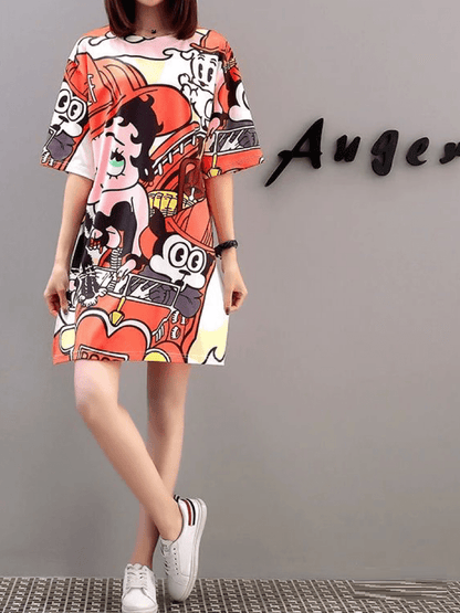 Women’s All - Over Print T-Shirt Linear Heart Sketch Allover Pattern Legacy Boutiques Legacy Boutiques