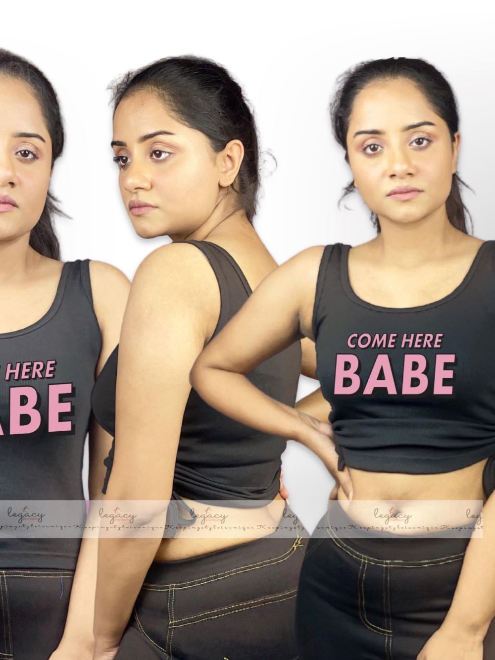 Womens Black Babe Printed Beautiful TankTop Legacy Boutiques Legacy Boutiques