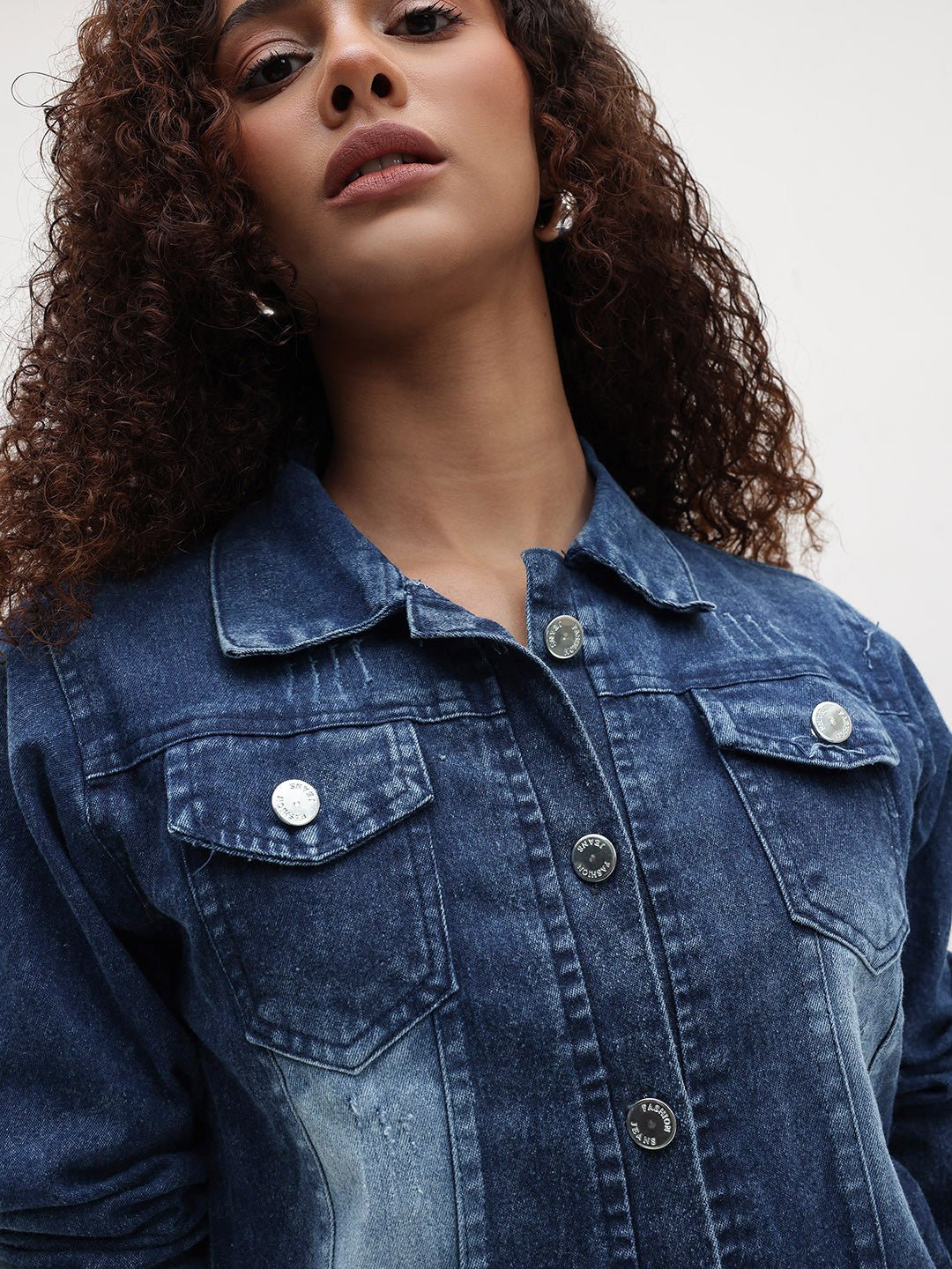 Womens Button Up Denim Crop Jacket Legacy Boutiques Legacy Boutiques