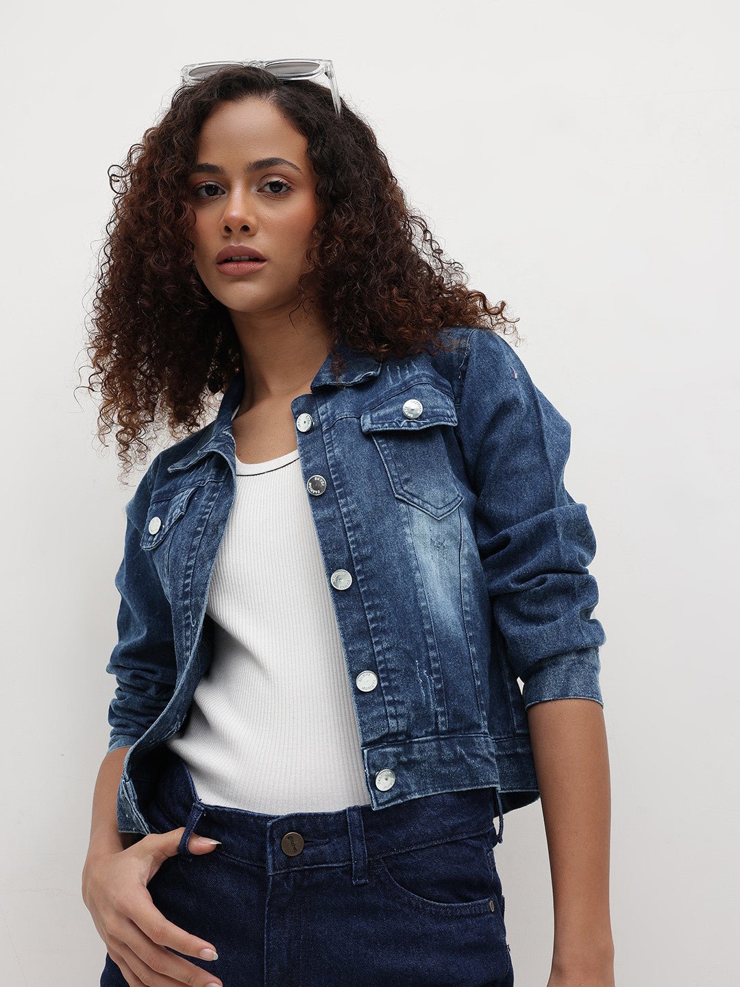Womens Button Up Denim Crop Jacket Legacy Boutiques Legacy Boutiques