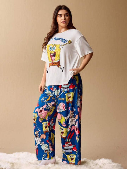 Women’s Graphic Pajama Set Two - Piece Get Spongy Legacy Boutiques Legacy Boutiques
