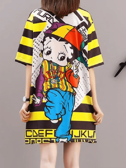 Women’s Graphic T-Shirt Dress Urban Streetwear Loungewear Character Allover Graphic Legacy Boutiques Legacy Boutiques
