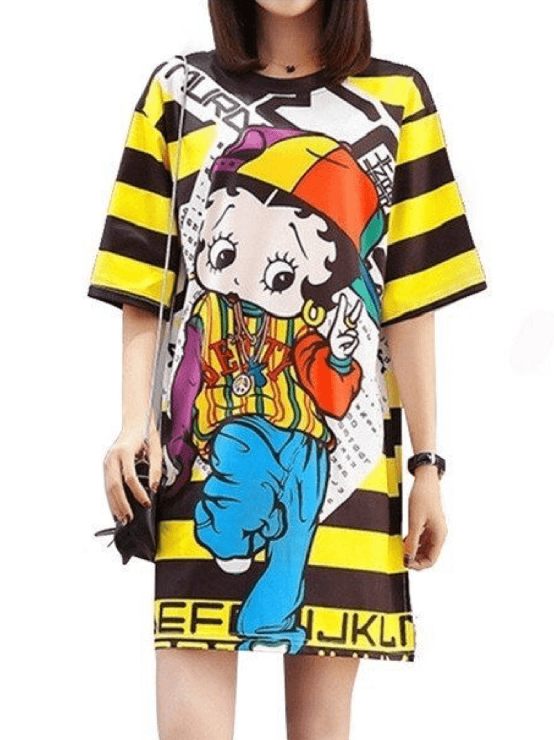 Women’s Graphic T-Shirt Dress Urban Streetwear Loungewear Character Allover Graphic Legacy Boutiques Legacy Boutiques