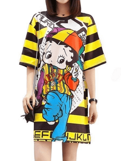 Women’s Graphic T-Shirt Dress Urban Streetwear Loungewear Character Allover Graphic Legacy Boutiques Legacy Boutiques