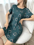 Women’s Heart Print T-Shirt Dress Sleepwear Legacy Boutiques Legacy Boutiques