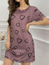 Women’s Heart Print T-Shirt Dress Sleepwear Legacy Boutiques Legacy Boutiques