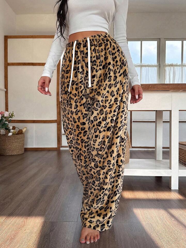 Women’s Plush Wide - Leg Lounge Pants Sahara Spotted Legacy Boutiques Legacy Boutiques