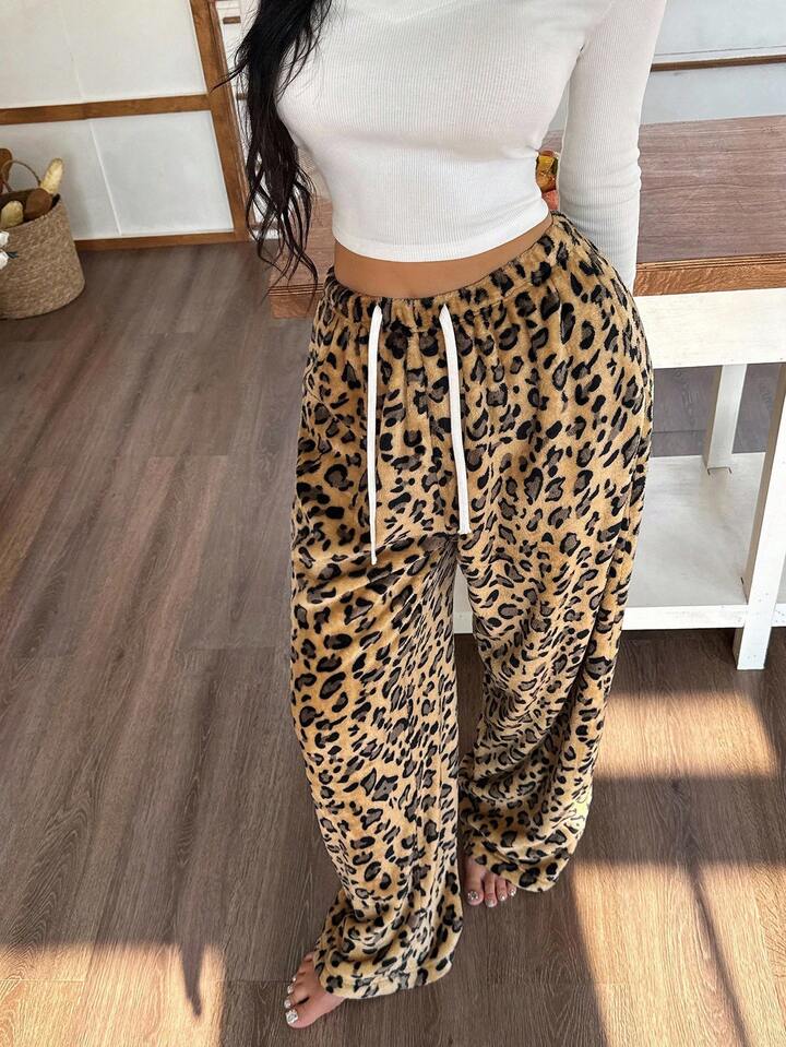 Women’s Plush Wide - Leg Lounge Pants Sahara Spotted Legacy Boutiques Legacy Boutiques
