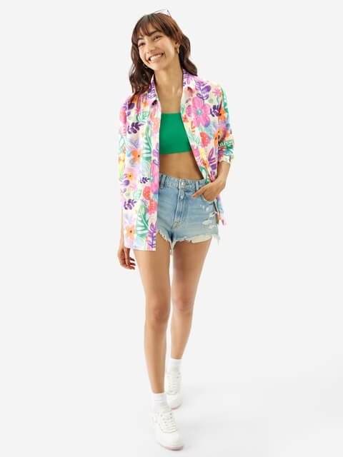 Women’s Tropical Floral Relaxed Fit Button - Up Shirt Legacy Boutiques Legacy Boutiques