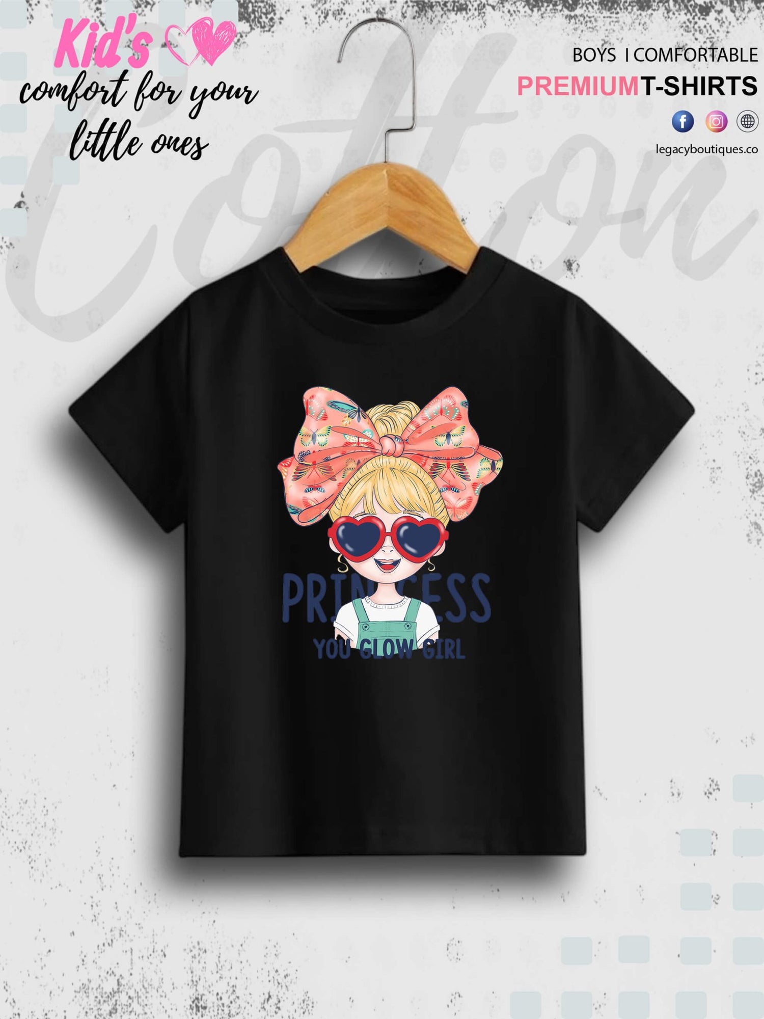 You Glow Girl Princess Printed Baby Girls T-Shirt In Lowest Price Only In Dhaka Legacy Boutiques Legacy Boutiques