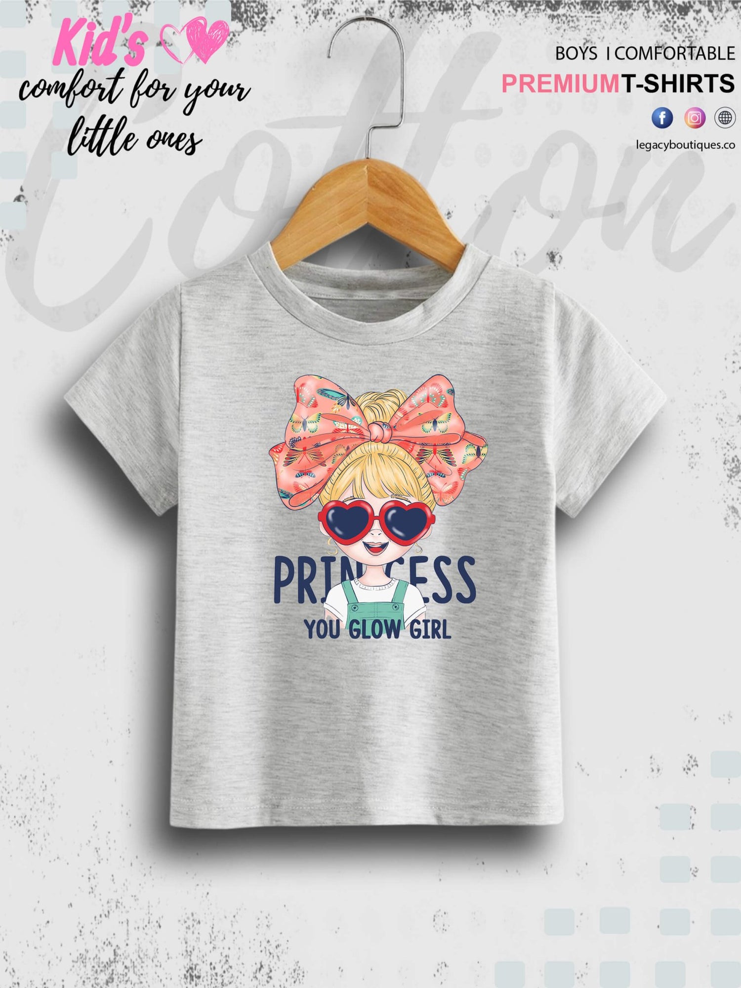 You Glow Girl Princess Printed Baby Girls T-Shirt In Lowest Price Only In Dhaka Legacy Boutiques Legacy Boutiques