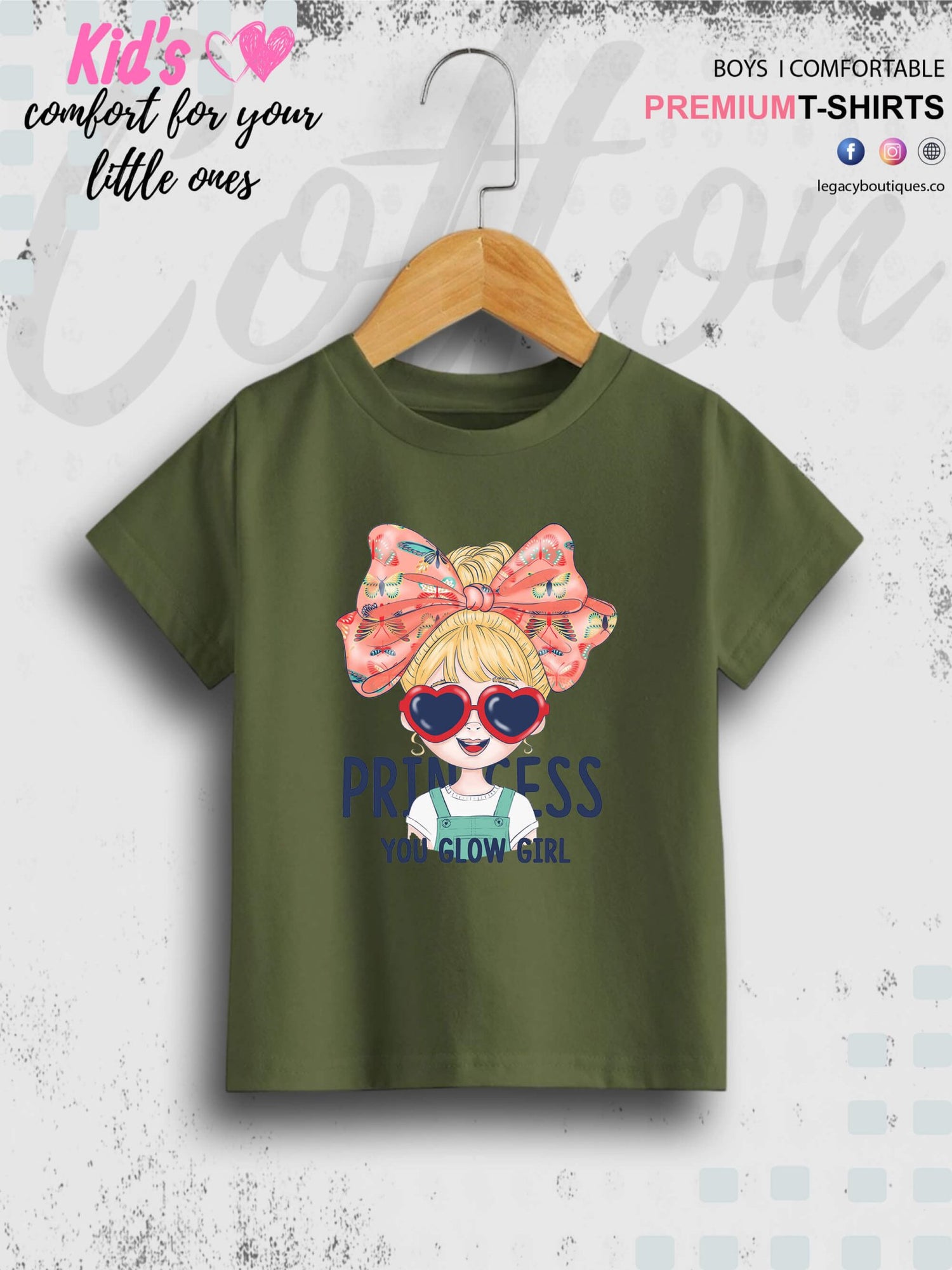 You Glow Girl Princess Printed Baby Girls T-Shirt In Lowest Price Only In Dhaka Legacy Boutiques Legacy Boutiques