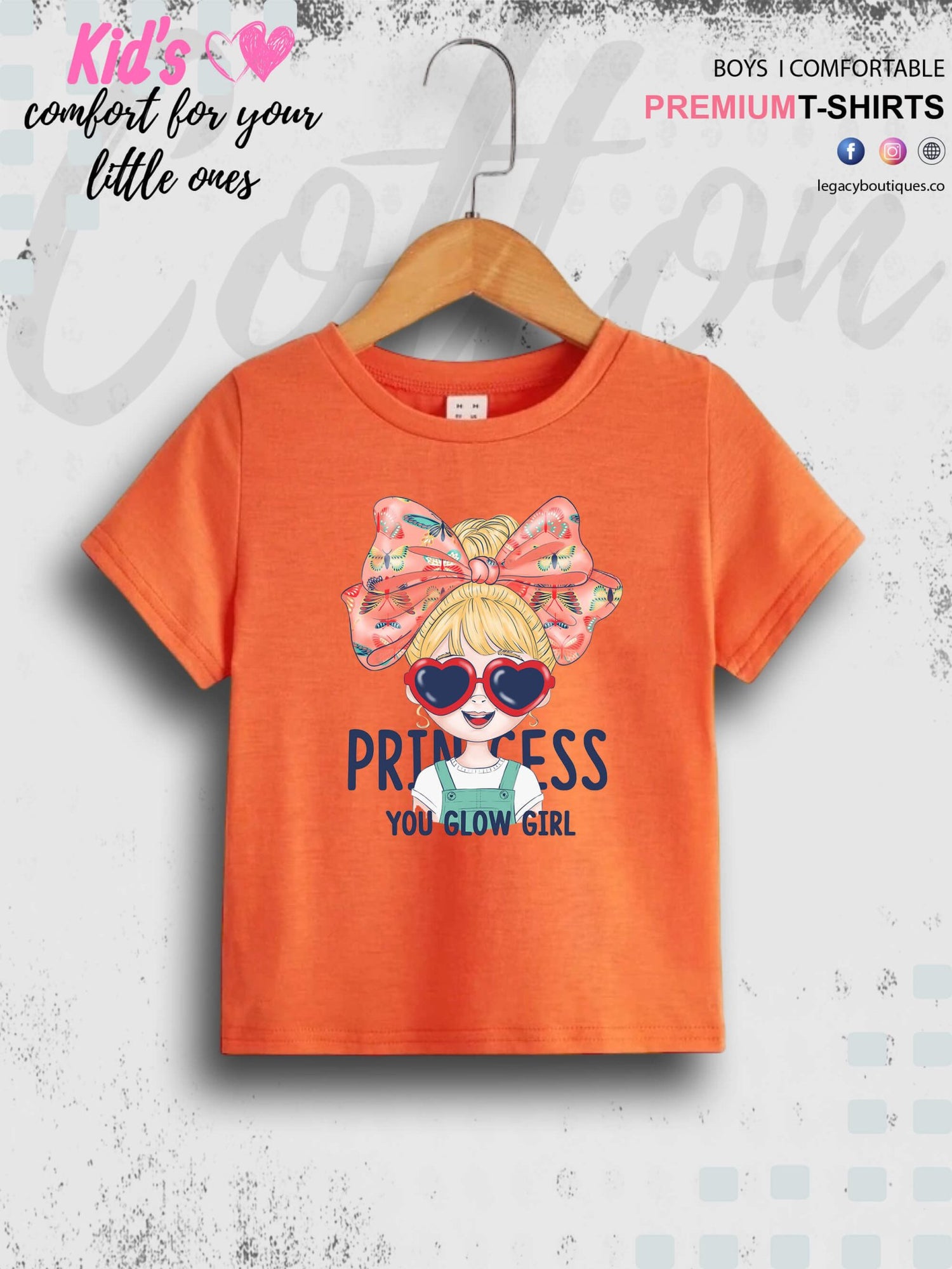 You Glow Girl Princess Printed Baby Girls T-Shirt In Lowest Price Only In Dhaka Legacy Boutiques Legacy Boutiques