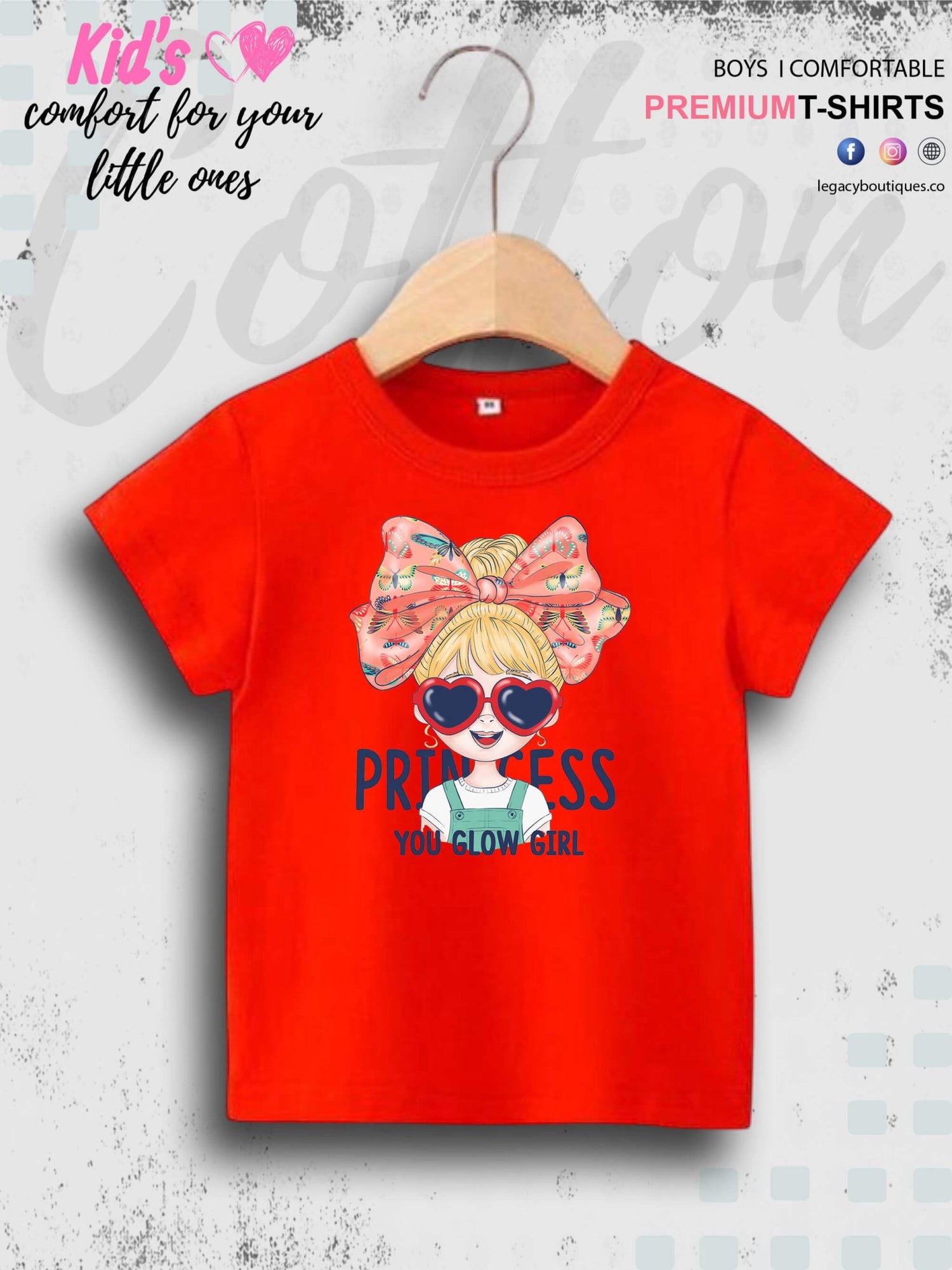 You Glow Girl Princess Printed Baby Girls T-Shirt In Lowest Price Only In Dhaka Legacy Boutiques Legacy Boutiques