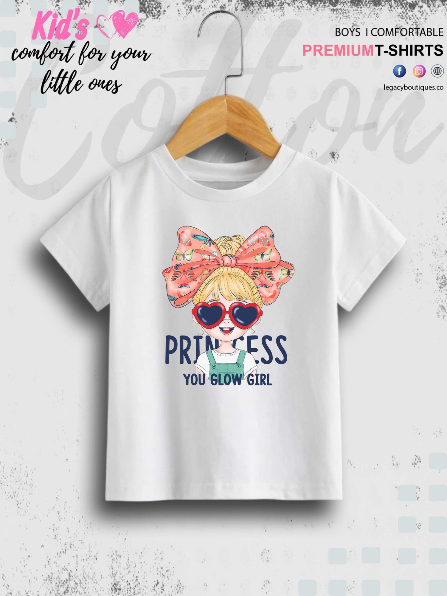 You Glow Girl Princess Printed Baby Girls T-Shirt In Lowest Price Only In Dhaka Legacy Boutiques Legacy Boutiques