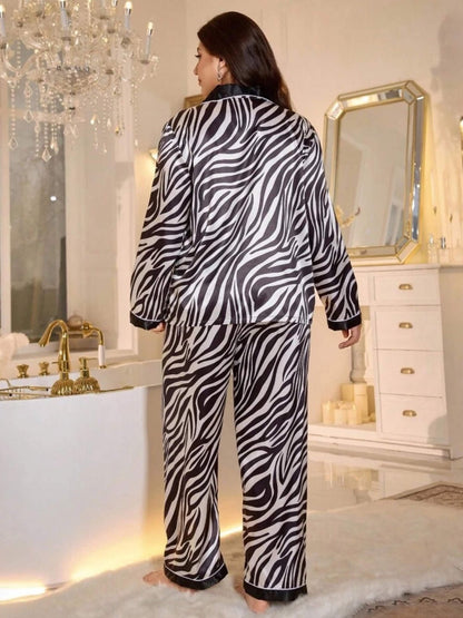 Zebra Stripe Print Luxurious Nighty Set Legacy Boutiques Legacy Boutiques
