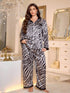 Zebra Stripe Print Luxurious Nighty Set Legacy Boutiques Legacy Boutiques