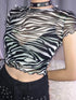 Zebra Striped Printed Mesh Crop Top Legacy Boutiques Legacy Boutiques