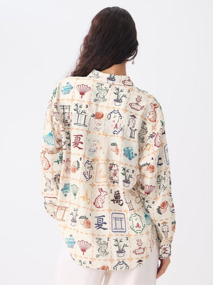 Zen Journey Off - White Printed Shirt - East Asian Heritage Graphic Shirt Legacy Boutiques Legacy Boutiques